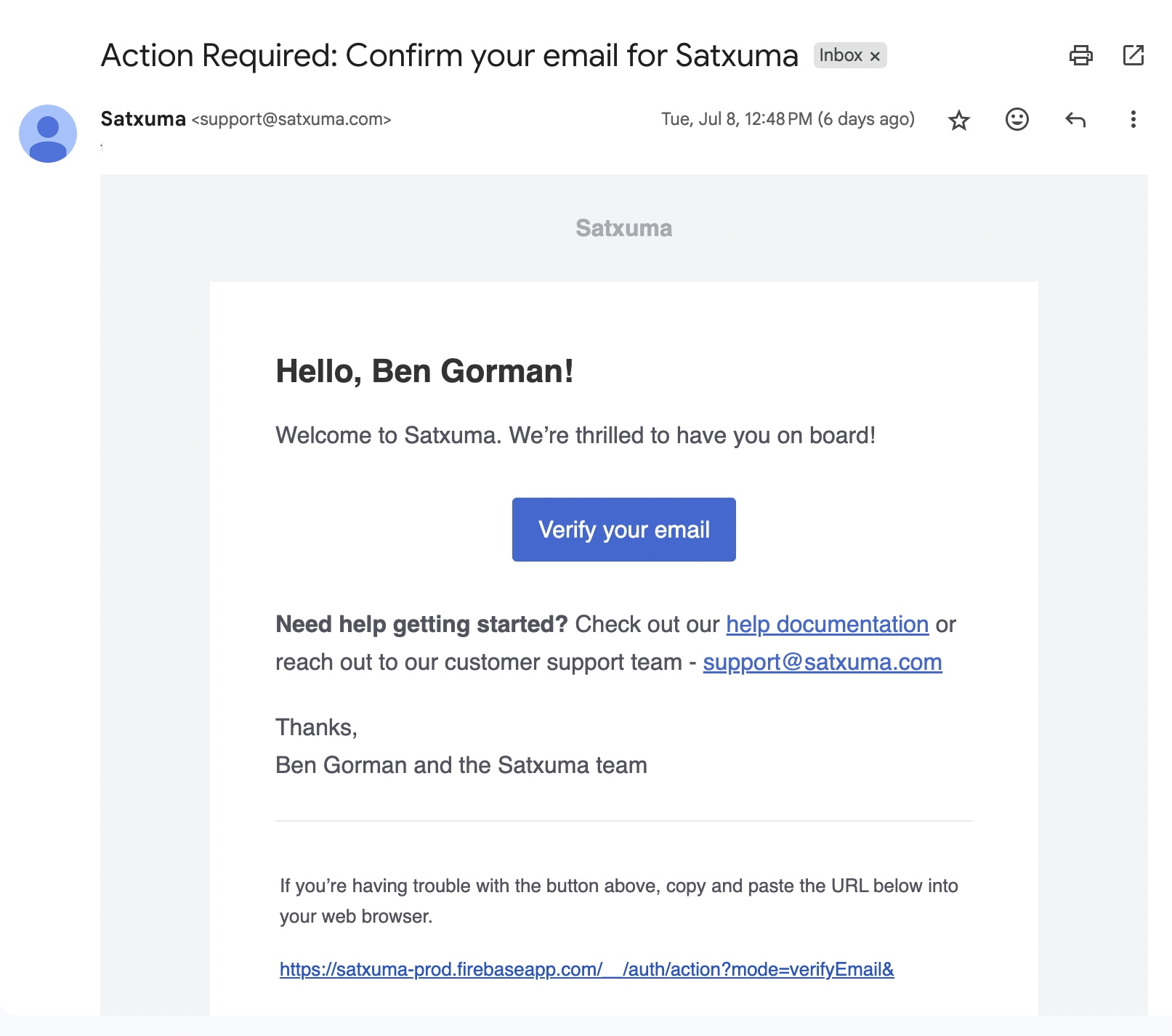 Email verification